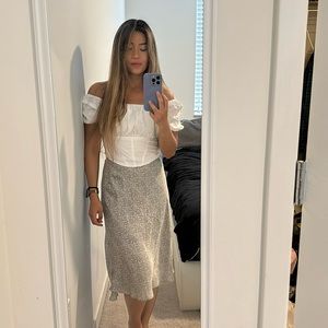 Satan animal print midi skirt